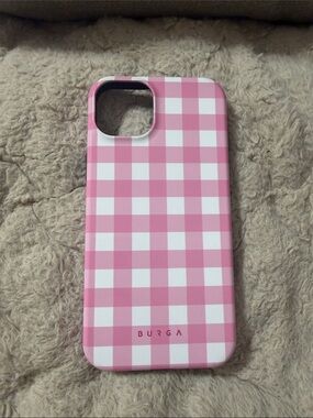 Burga Pink Gingham Protective Phone Case